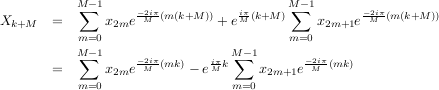 La démonstration de la formule de la FFT de radix-2 décalée d'un facteur constant